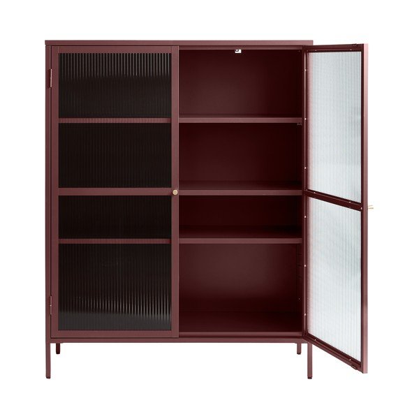 Iš metalo vitrina raudonos spalvos 111x140 cm Bronco – Unique Furniture-image-3