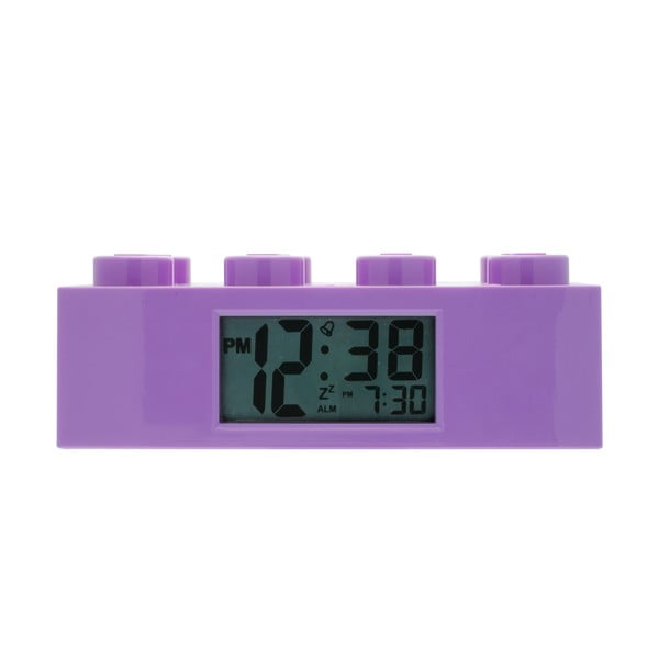 Violetinės spalvos laikrodis su žadintuvu LEGO® Brick