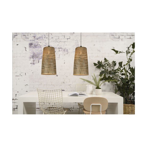 Pakabinamas bambukinis šviestuvas Good&Mojo Kalimantan, ⌀ 37 cm-image-1