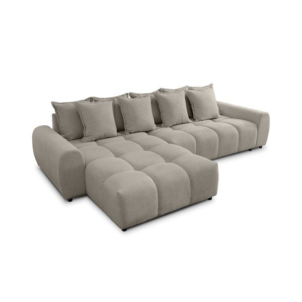 Taupe spalvos kampinė sofa (su kairiuoju kampu/su gultu) Albane  – Ropez-image-2