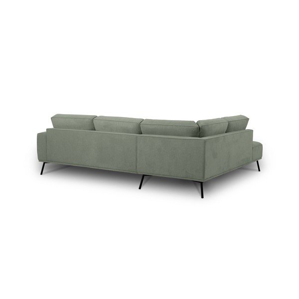 Žalios spalvos kampinė sofa iš šenilinio audinio (su kairiuoju kampu/„L“ formos) Amsterdam – Scandic-image-3