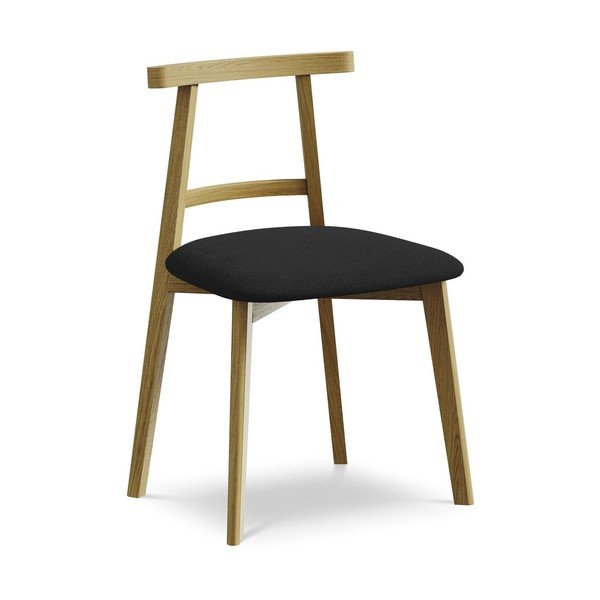 Juodos spalvos iš medienos masyvo valgomojo kėdė Ohelo – Makamii