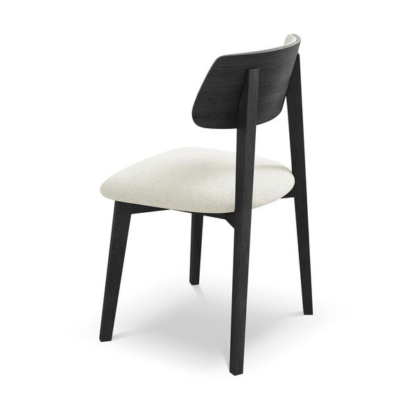 Kreminės spalvos iš medienos masyvo valgomojo kėdė Niu – Makamii-image-3