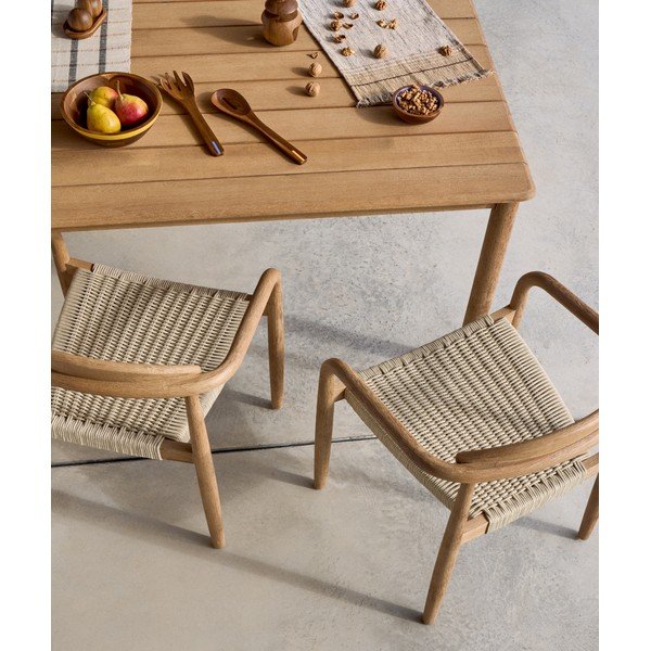 Iš akacijos masyvo sodo valgomojo stalas 135x135 cm Sori – Kave Home-image-2
