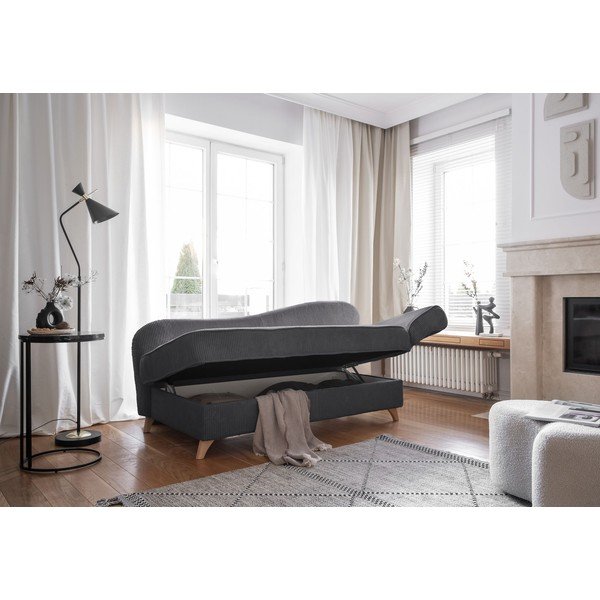 Pilkos spalvos iš kordinio velveto gultas (su dešiniuoju kampu) Chic Charlotte – Miuform-image-2