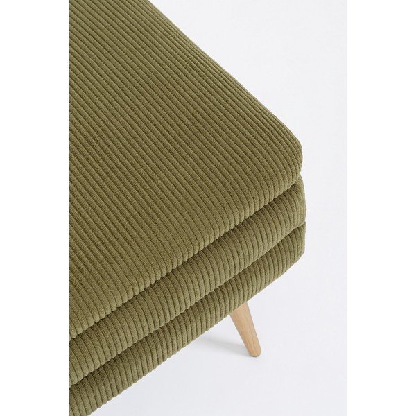 Žalios spalvos paminkštinto audinio suolas Olga – Bizzotto-image-4