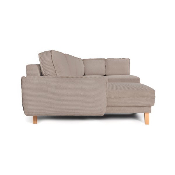 Taupe spalvos sulankstoma/su sandėliavimo vieta kampinė sofa iš kordinio velveto (su dešiniuoju kampu/„U“ formos) Tori – Bonami Selection-image-4