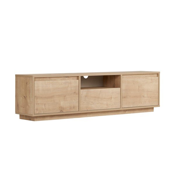 Natūralios spalvos TV spintelė iš ąžuolo 160x42x30 cm Sentinel – Kalune Design