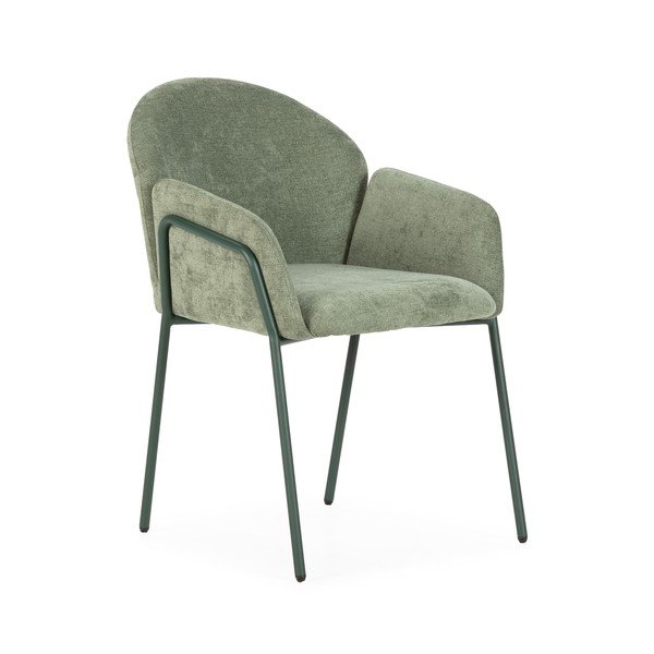 Žalios spalvos iš audinio valgomojo kėdžių komplektas 2 vnt. Aslin – MOME