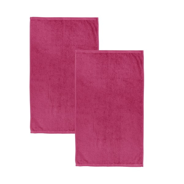 Tamsiai rožinės spalvos greitai džiūstantys/iš frote audinio iš medvilnės vonios rankšluosčiai 2 vnt. 90x140 cm Quick Dry – Catherine Lansfield