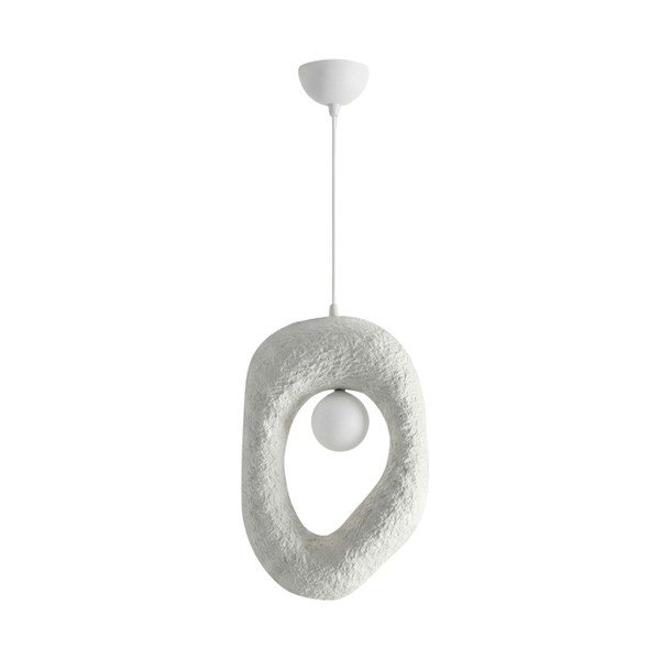 Baltos spalvos iš metalo kabantis šviestuvas Lore – Opviq lights