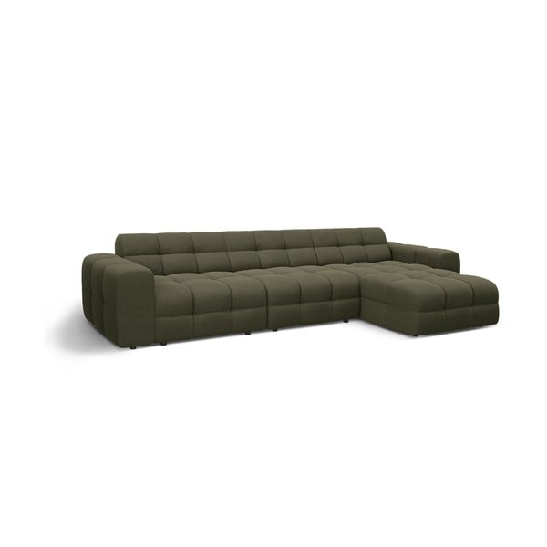 Žalios spalvos kampinė sofa (su dešiniuoju kampu/su gultu) Kendal – Micadoni -image-3