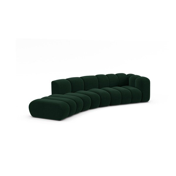 Kampinė sofa tamsiai žalios spalvos (su dešiniuoju kampu) Lupine – Micadoni Home-image-1