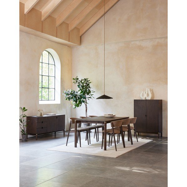Smėlio spalvos/tamsiai rudos spalvos iš metalo valgomojo kėdės 2 vnt. Revere – Unique Furniture-image-4