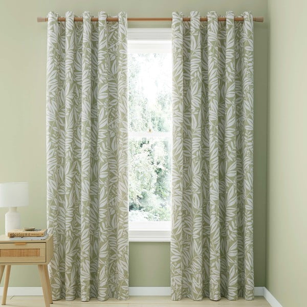 Žalios spalvos užuolaidos 2 vnt. 168x229 cm Sorrel Leaves – Catherine Lansfield-image-2