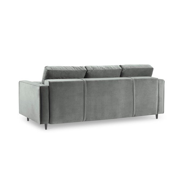 Šviesiai pilka aksominė sofa-lova Milo Casa Santo-image-4