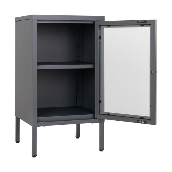 Iš metalo vitrina pilkos spalvos 38x70 cm Dalby – House Nordic-image-2