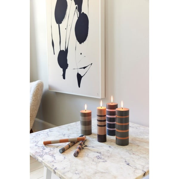 Mėlynos ir pilkos spalvos žvakė Bahne & CO, degimo laikas 8 h-image-2