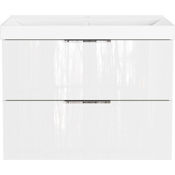 Baltos spalvos blizgus pakabinama spintelė po kriaukle 81x65 cm Celano – Germania-image-3