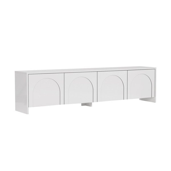 Baltos spalvos TV spintelė 180x45x32 cm Aurelia – Kalune Design