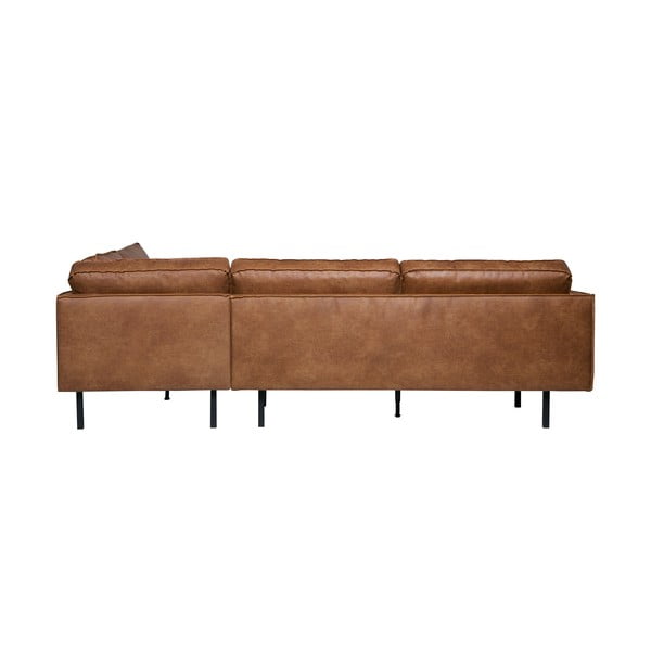 Rudos spalvos iš dirbtinės odos kampinė sofa (su dešiniuoju kampu/„L“ formos) Rodeo – WOOOD-image-4