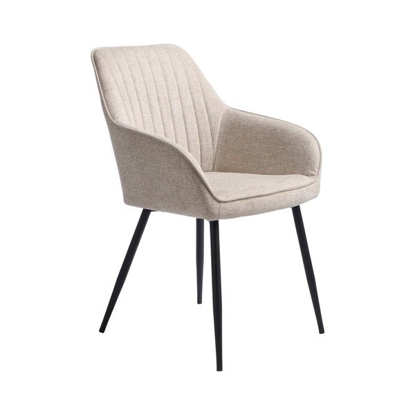 Smėlio spalvos iš audinio valgomojo kėdė su porankiais Nolan – Unique Furniture
