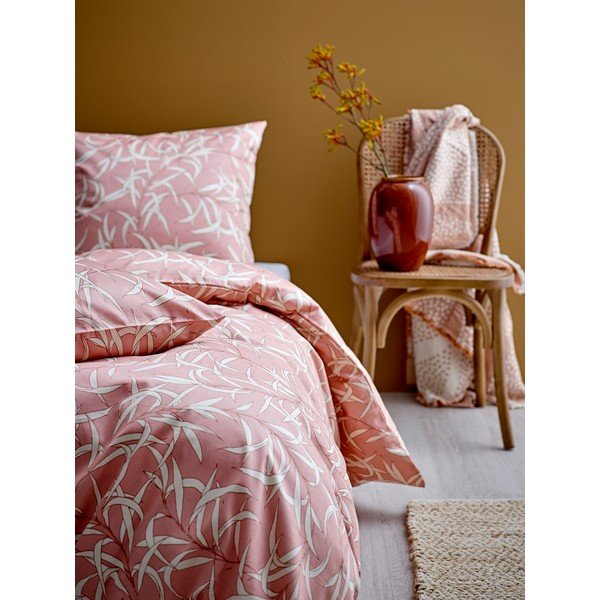 Rožinės spalvos medvilnės satino viengulė patalynė Södahl Breeze Blush, 140 x 220 cm-image-1