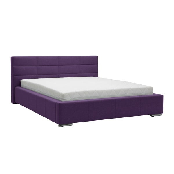 Violetinė dvigulė lova Mazzini Beds Reve, 140 x 200 cm