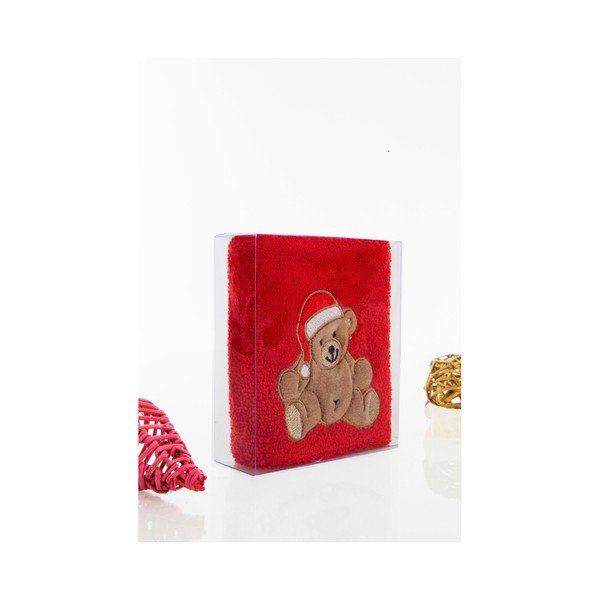 Rankšluostis "Christmas Teddy" raudonas, 30 x 50 cm-image-2