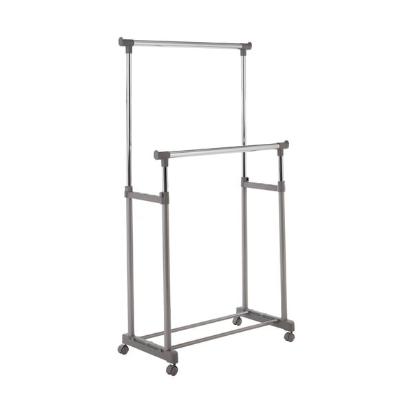 Iš metalo teleskopinė/su ratukais drabužių kabykla sidabrinės spalvos – Premier Housewares-image-2