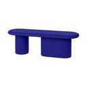 Mėlynos spalvos paminkštinto audinio suolas iš vilnos Rull – noo.ma