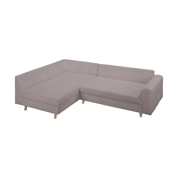 Kampinė sofa pilkos spalvos iš kordinio velveto (su kairiuoju kampu) Ariella – Ropez-image-4