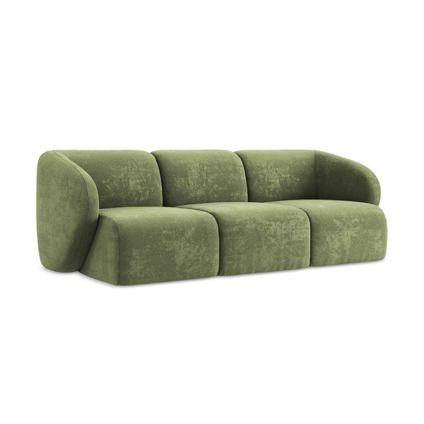 Žalios spalvos sofa iš šenilinio audinio 244 cm Lani – Makamii-image-1