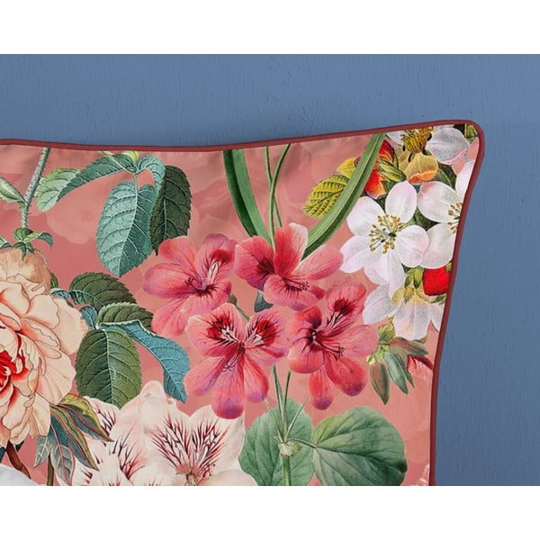 Oranžinė viengulė patalynė iš ekologiškos medvilnės Descanso Flowery, 140 x 220 cm-image-3