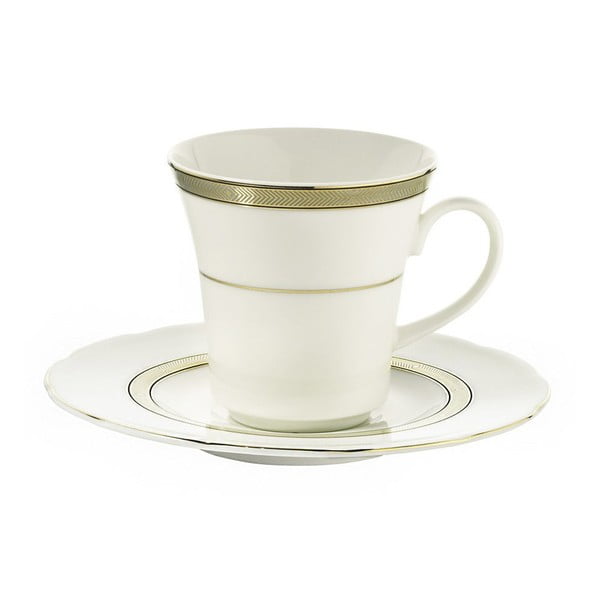 6 porcelianinių puodelių su lėkštute rinkinys "Kutahya Coffee Time", 80 ml