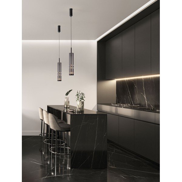 Pilkos spalvos iš stiklo kabantis šviestuvas LED ø 8 cm Bento – Nova Luce-image-1