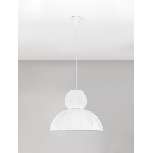 Matinės baltos spalvos iš tekstilės kabantis šviestuvas ø 50 cm Delina – Nova Luce-image-3