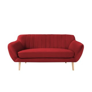 Raudonos spalvos aksominė sofa Mazzini Sofas Sardaigne, 158 cm