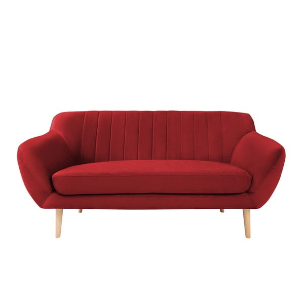 Raudonos spalvos aksominė sofa Mazzini Sofas Sardaigne, 158 cm
