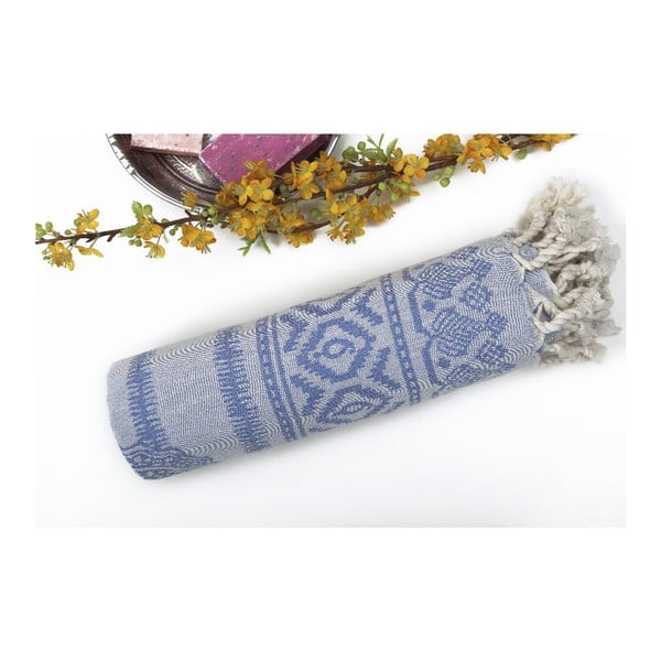 Hamamo rankšluostis "Paisley", mėlynas-image-1
