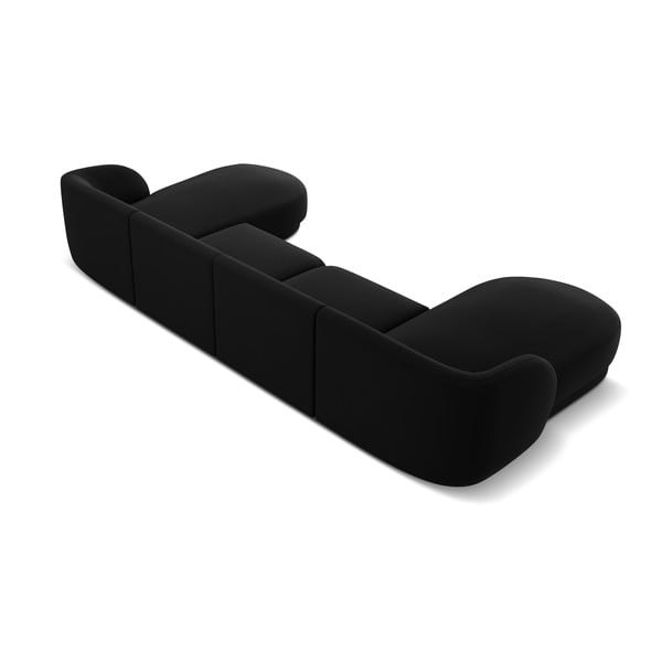 Juodo aksomo kampinė sofa (U formos) Miley - Micadoni Home-image-1