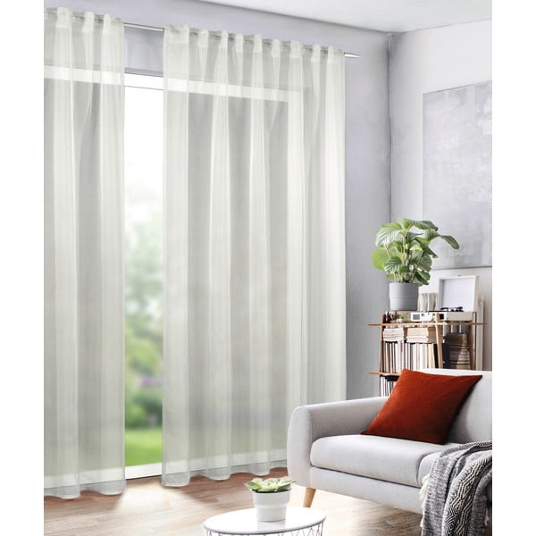 Natūralios spalvos iš šydo permatoma užuolaida 135x245 cm Uni – Sehlbach-image-1