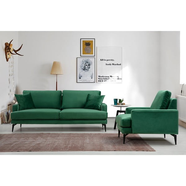 Sofa žalios spalvos 205 cm Papira – Balcab Home-image-1