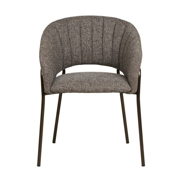 Pilkos spalvos iš plieno valgomojo kėdė su porankiais Costa – House Nordic-image-4