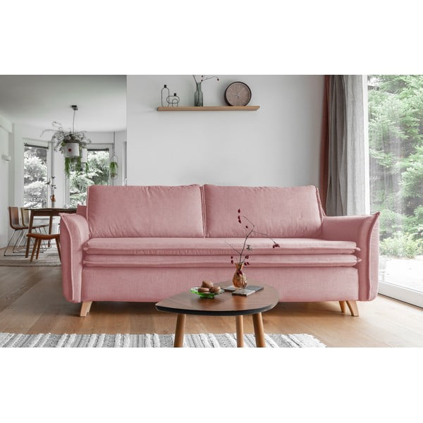 Sulankstoma sofa šviesiai rožinės spalvos 225 cm Charming Charlie – Miuform-image-1