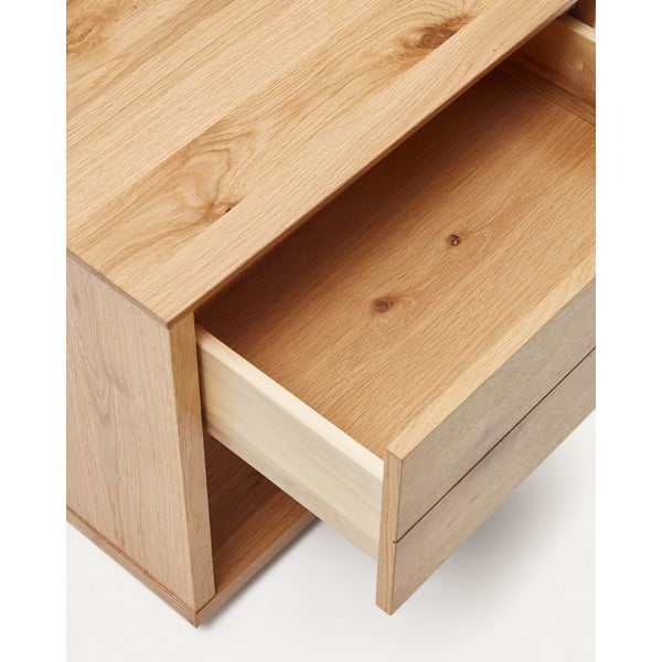 Naktinis staliukas natūralios spalvos iš ąžuolo Alguema – Kave Home-image-3