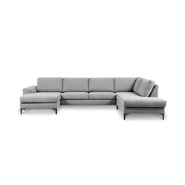 Kampinė sofa pilkos spalvos (su dešiniuoju kampu/„U“ formos) Henry – Scandic