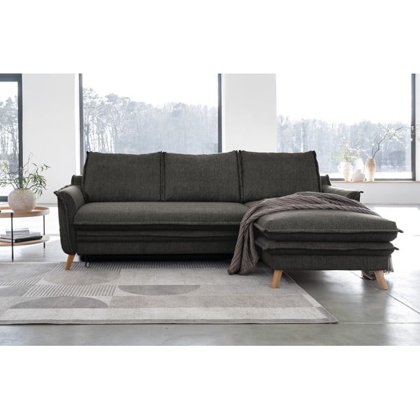 Sulankstoma kampinė sofa tamsiai pilkos spalvos (su dešiniuoju kampu) Charming Charlie – Miuform-image-1