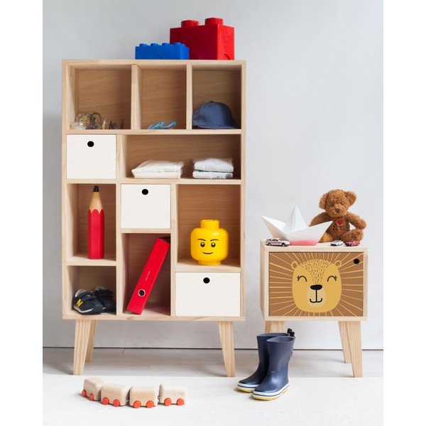 Naktinis staliukas pagamintas iš pušies masyvo Little Nice Things Lion-image-1