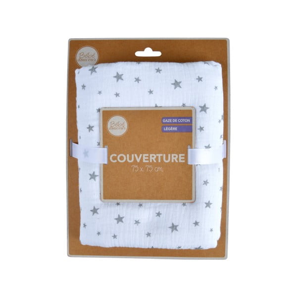 Iš muslino vaikiškas pledas baltos spalvos 75x75 cm – Bébé Douceur-image-1